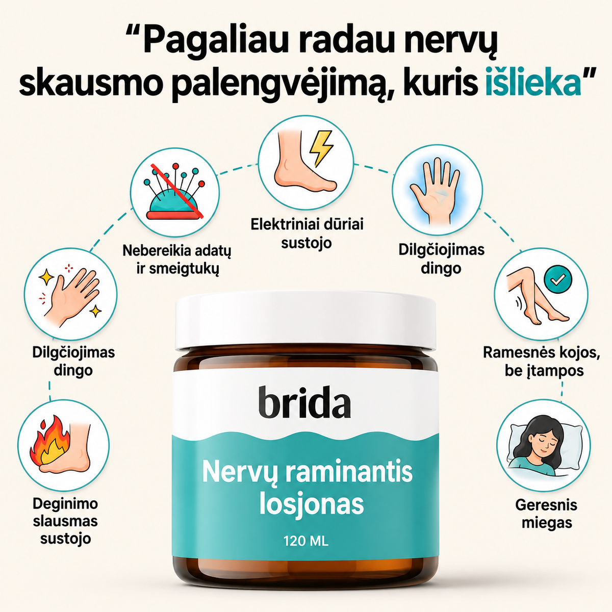 Brida nervų skausmą malšinantis losjonas