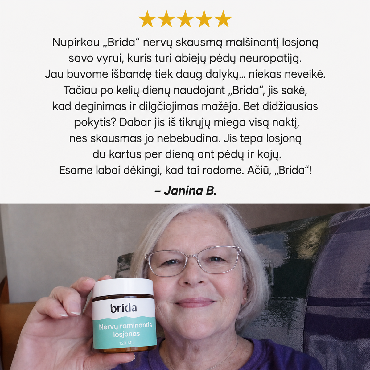 Brida nervų skausmą malšinantis losjonas