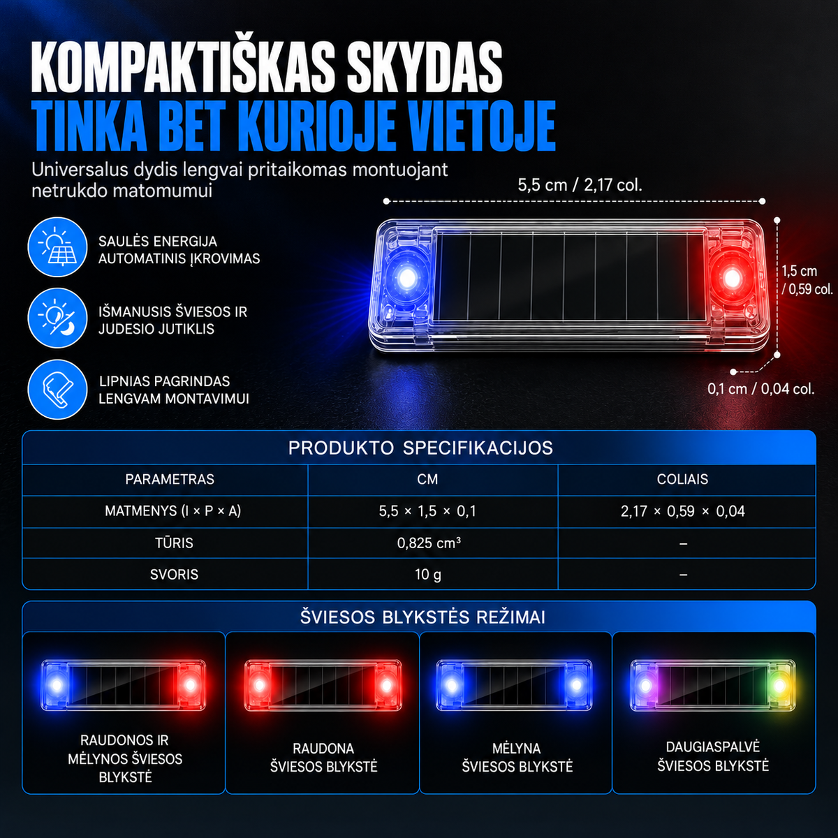 Saulės energijos apsaugos lemputė
