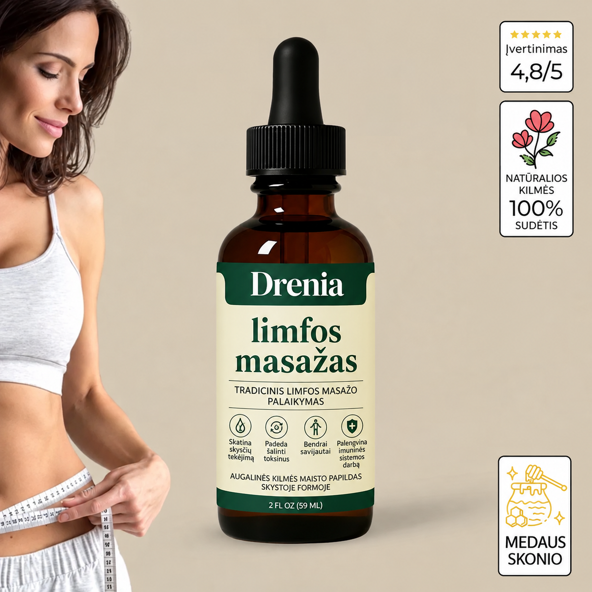 Drenia® limfos drenažą skatinantys lašai