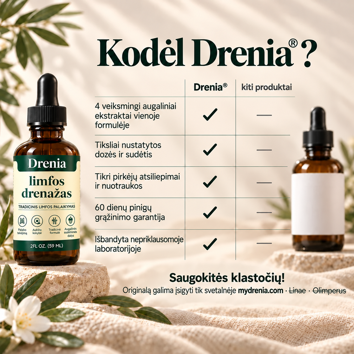 Drenia® limfos drenažą skatinantys lašai
