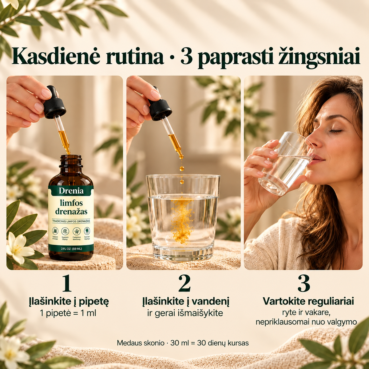 Drenia® limfos drenažą skatinantys lašai