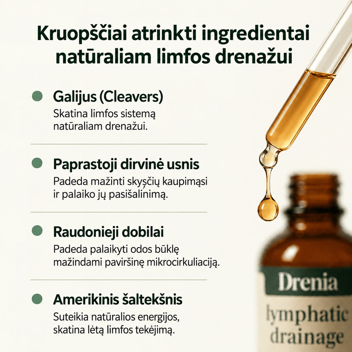 Drenia® limfos drenažą skatinantys lašai